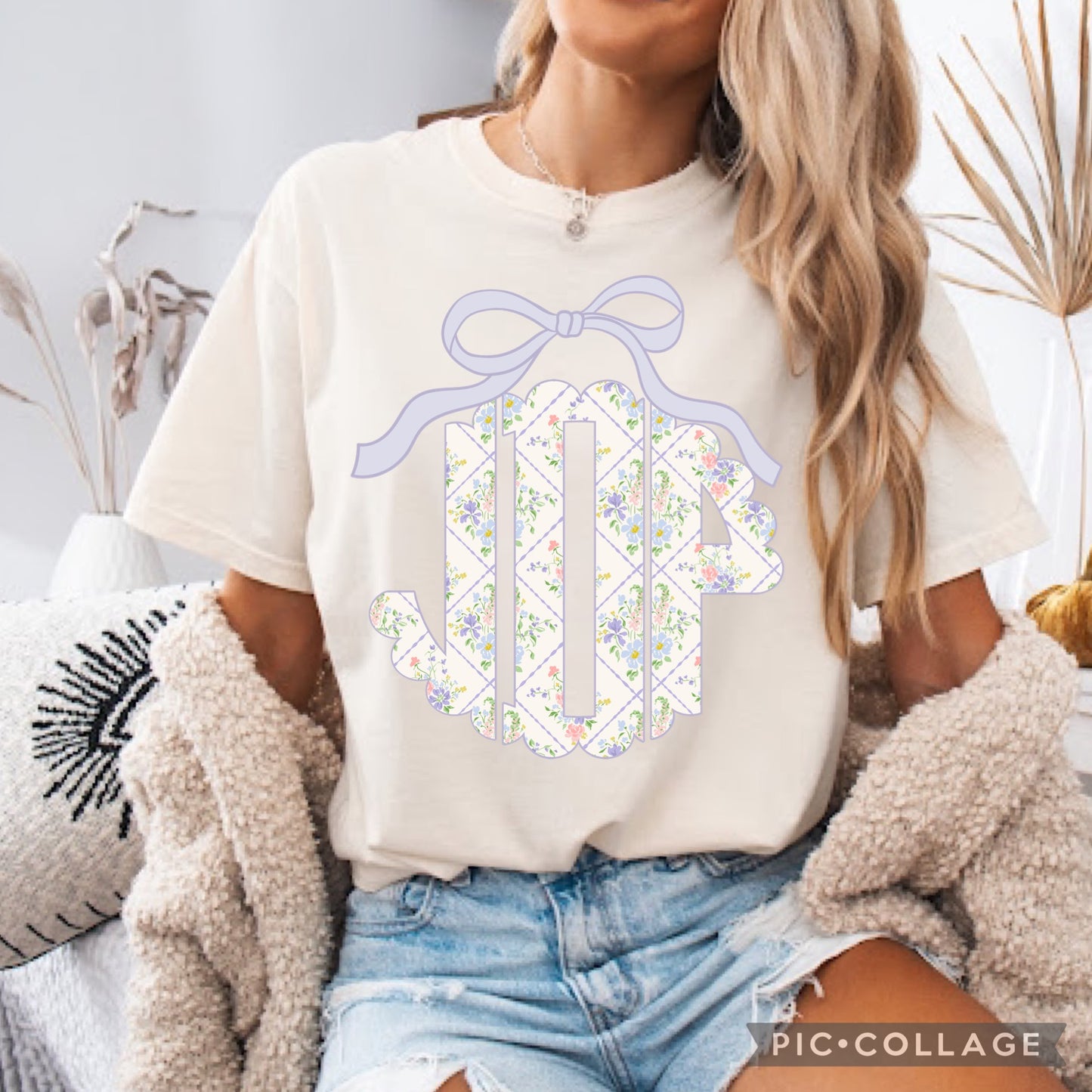 Scalloped Monogram Coquette Tee
