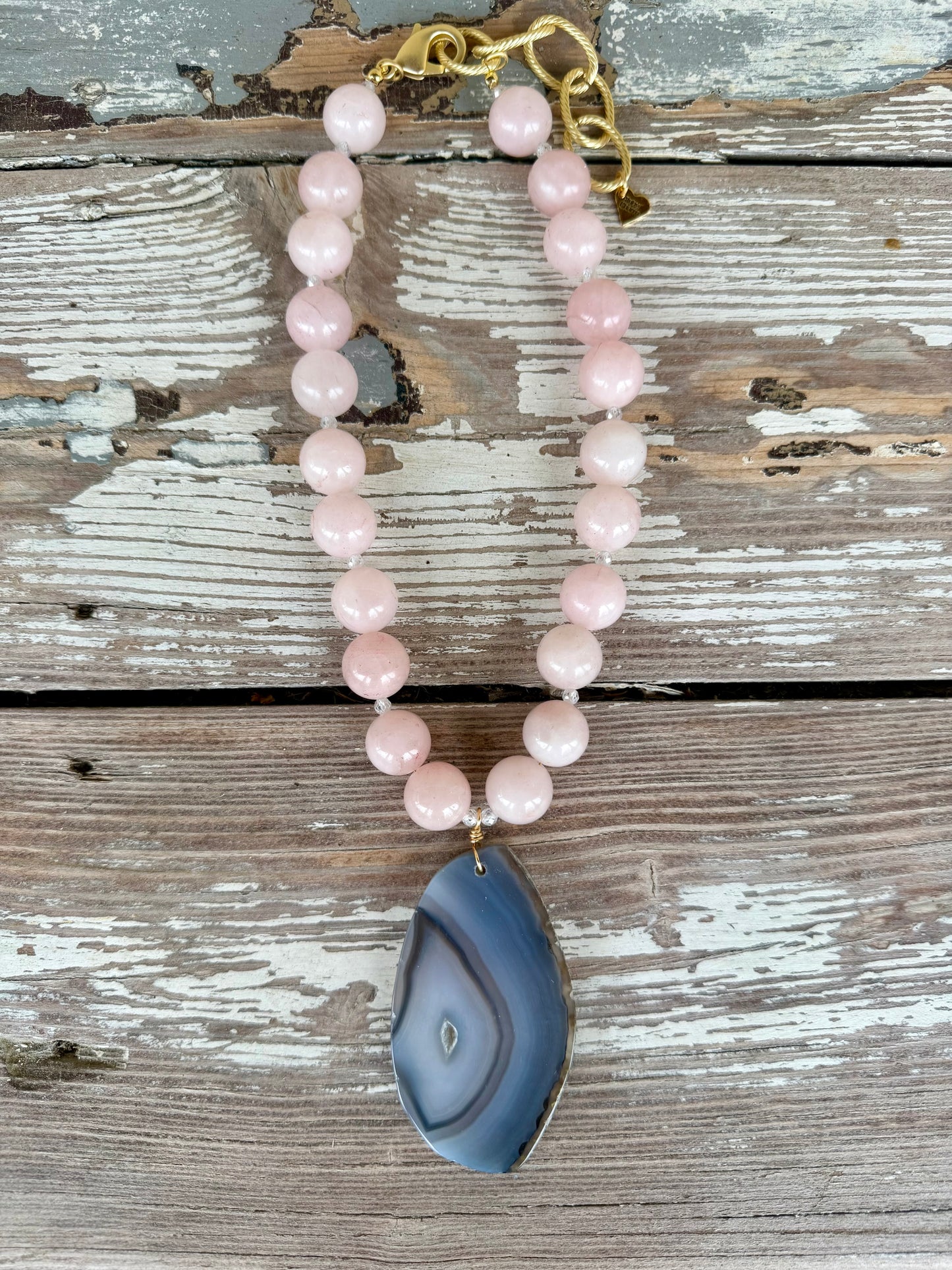 “Say Something” Statement Agate Pendant Necklace