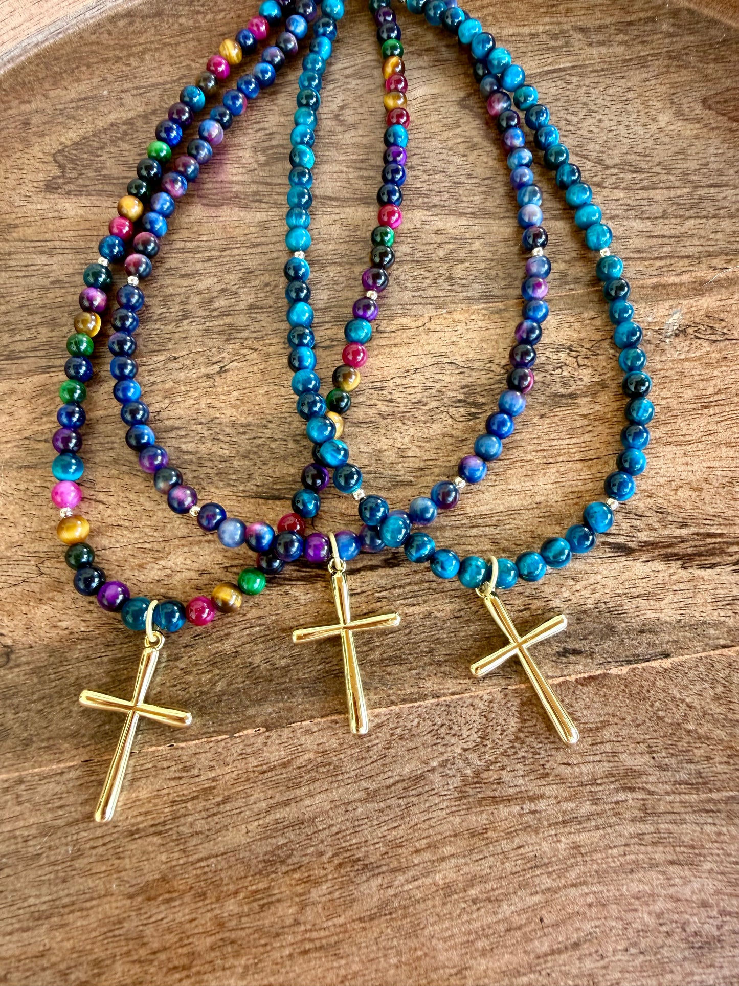 Tiger’s Eye Cross Necklace