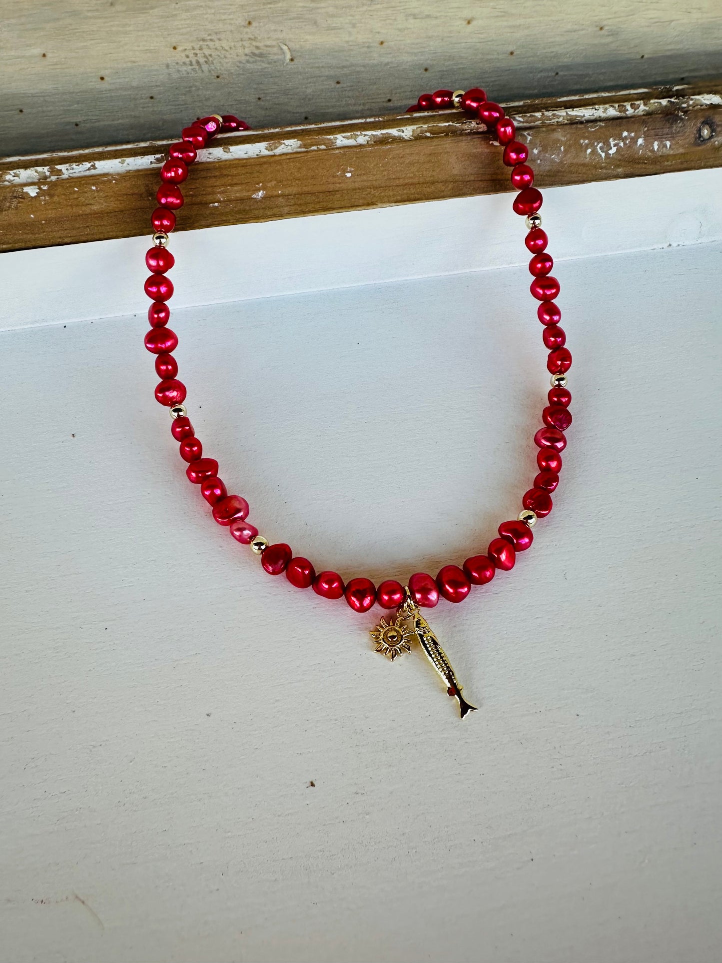 Red Pearl Necklace