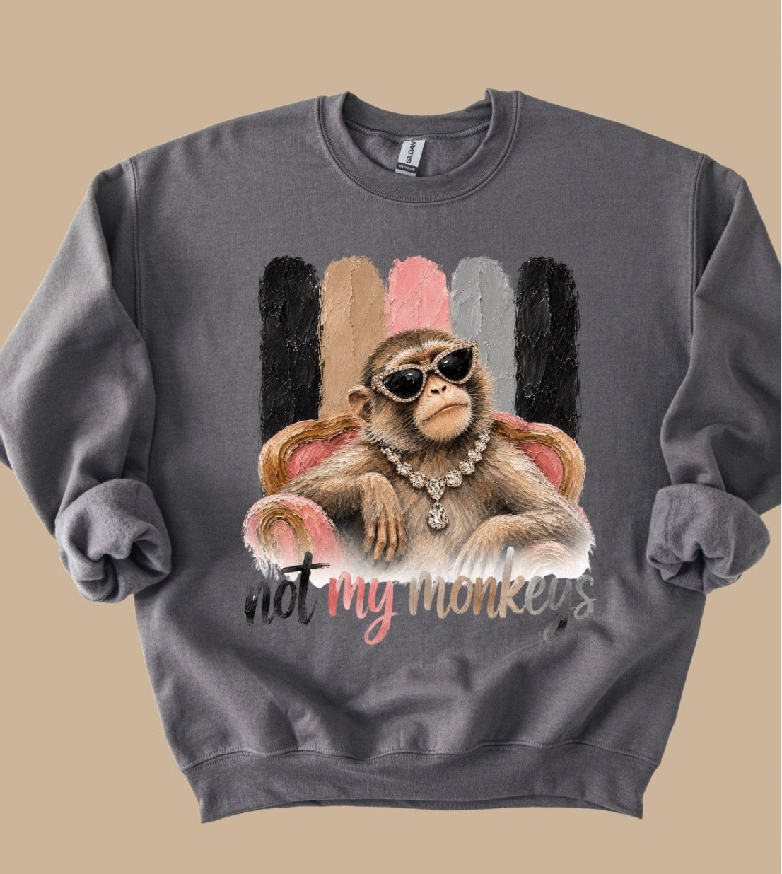 Monkey/charcoal sweatshirt L