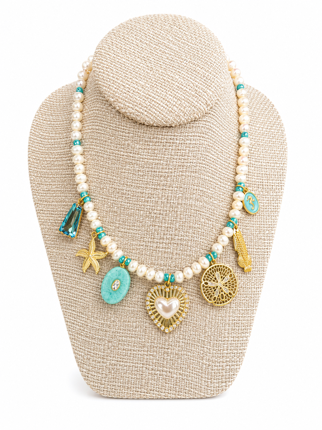 “The Mint” Freshwater Pearl Charm Necklace