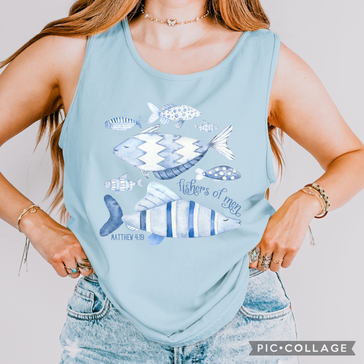 “Fishers of Men” CC tank (chambray)