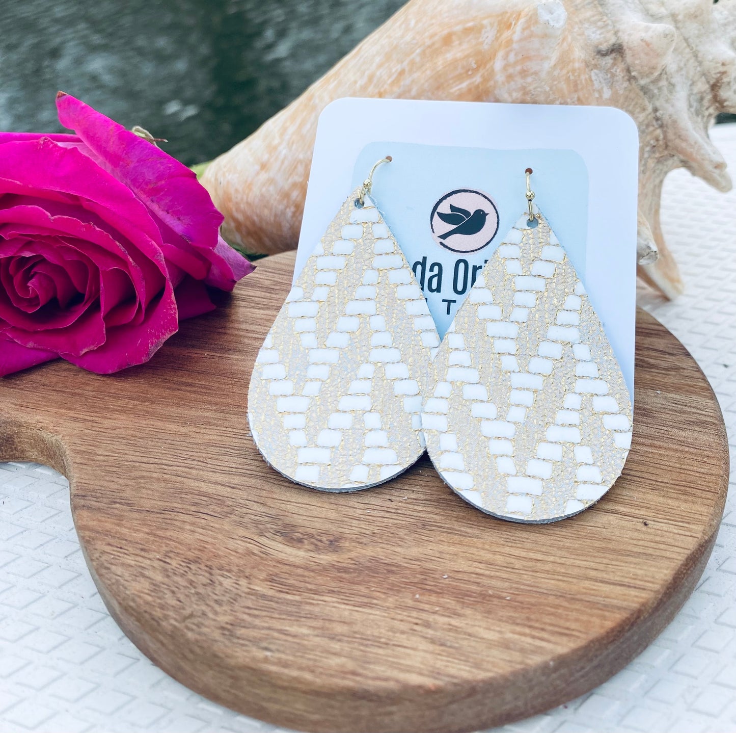 “Hazel Metallic” Leather Earrings