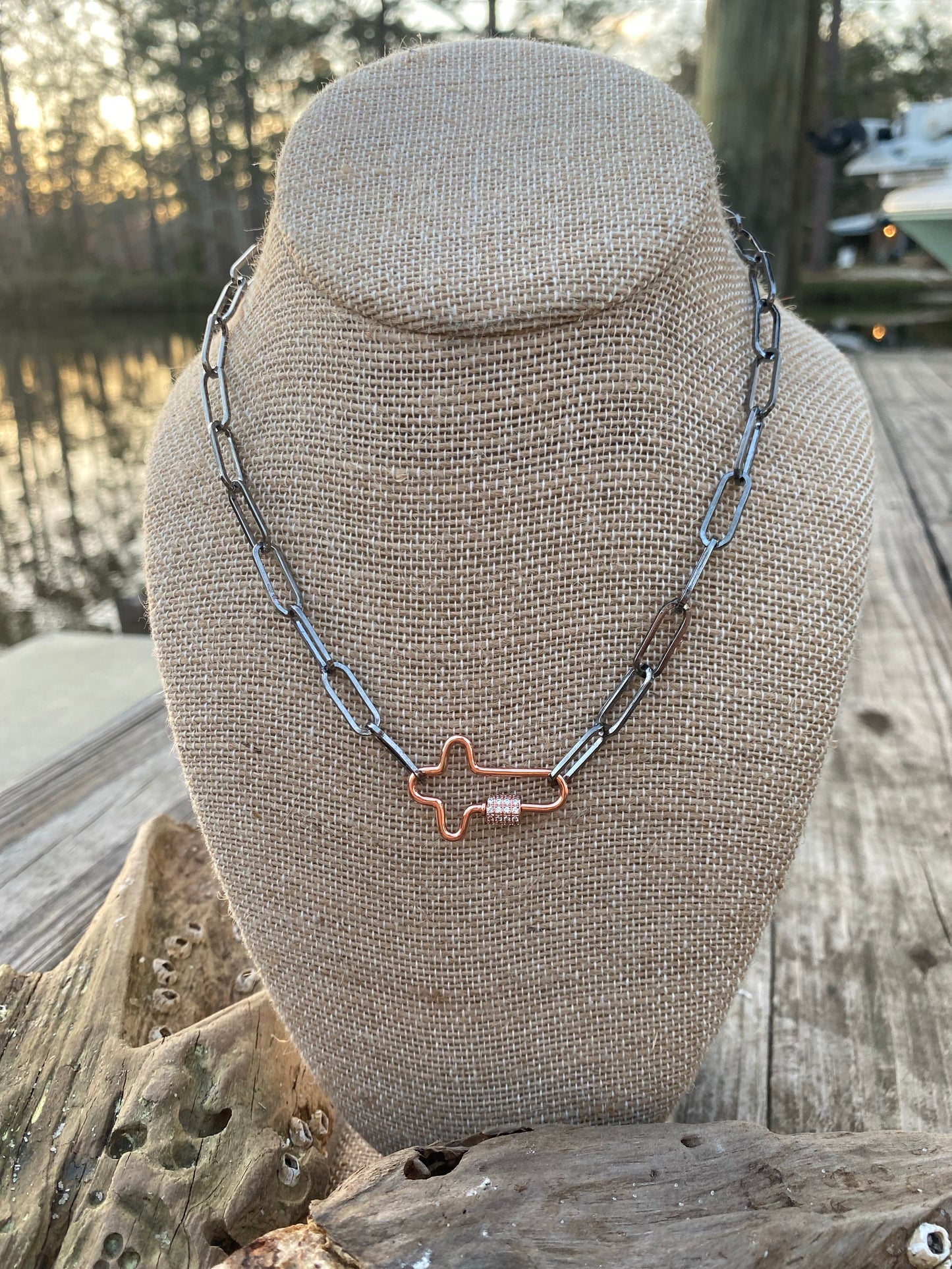 “Cross” Carabiner Necklace