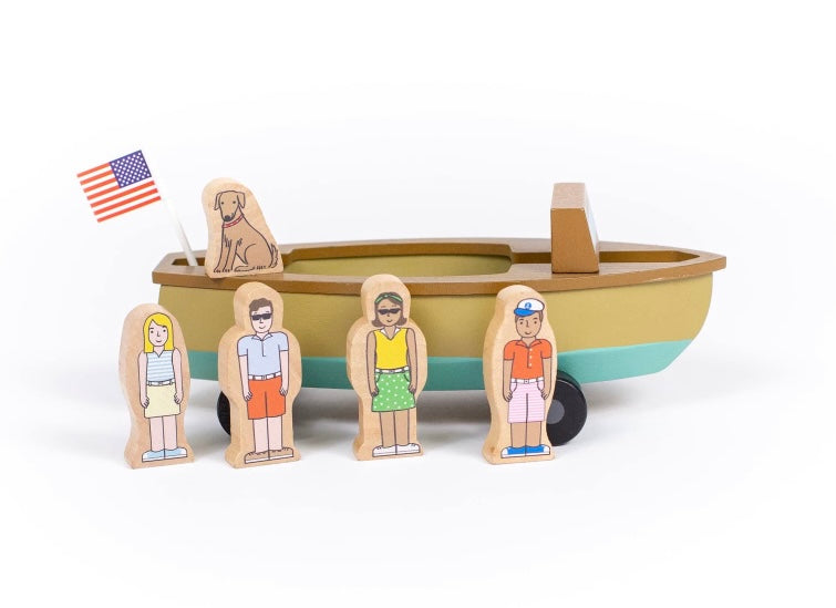Wood Fam Boat Playset