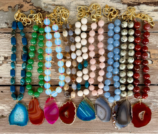 “Say Something” Statement Agate Pendant Necklace