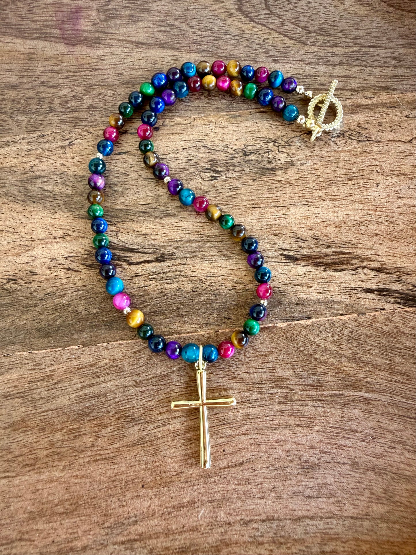 Tiger’s Eye Cross Necklace