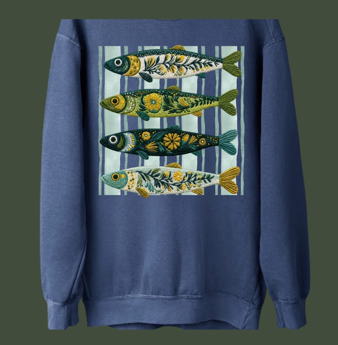 Comfort Color Sweatshirt, 2 designs as pictured, size XL