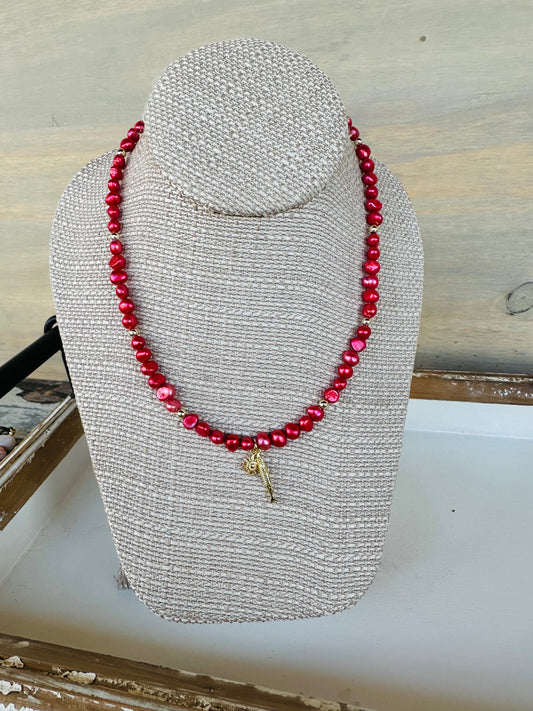 Red Pearl Necklace
