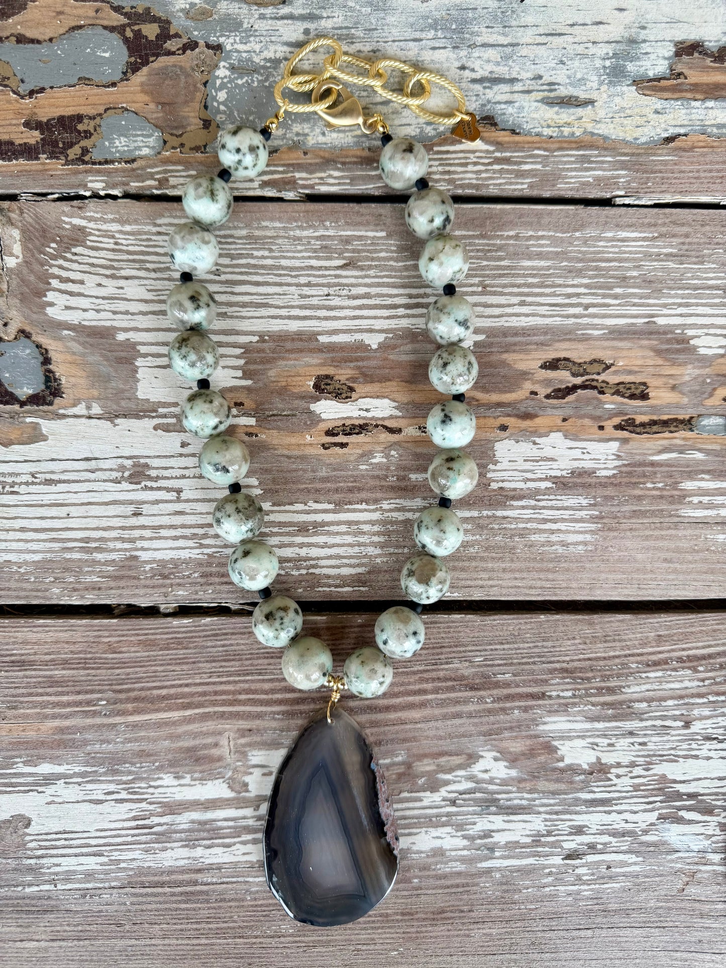 “Say Something” Statement Agate Pendant Necklace