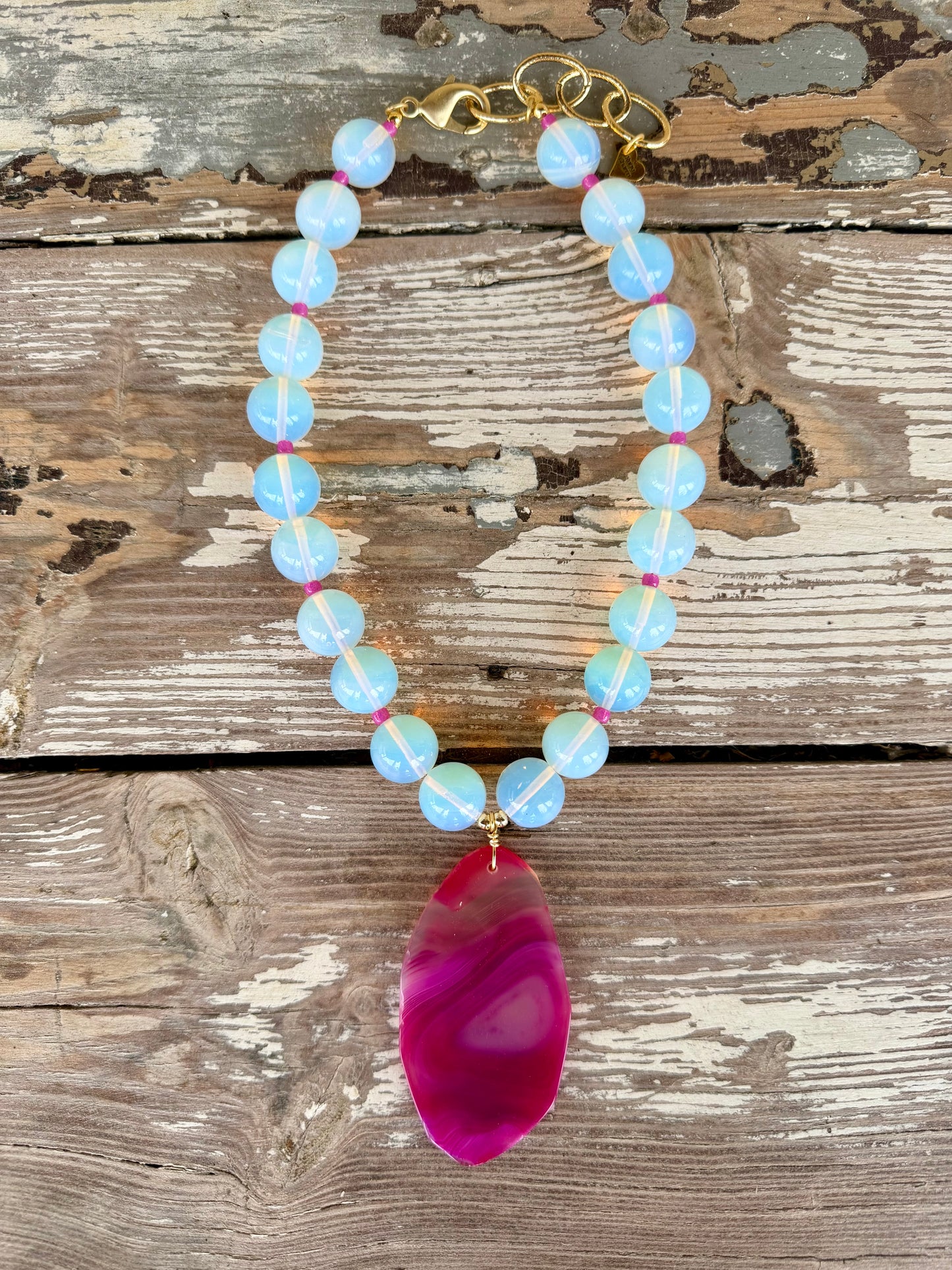 “Say Something” Statement Agate Pendant Necklace