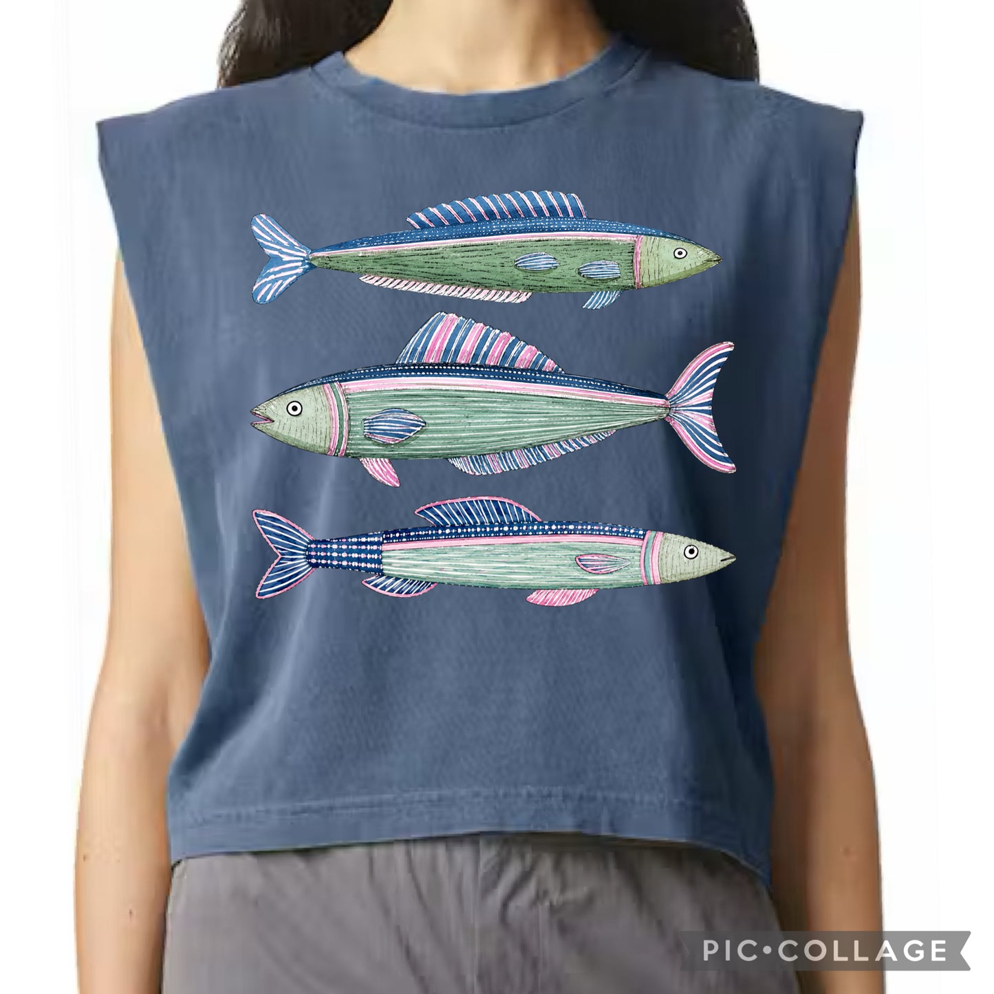 Shebaker- 2 fishy tees as pictured