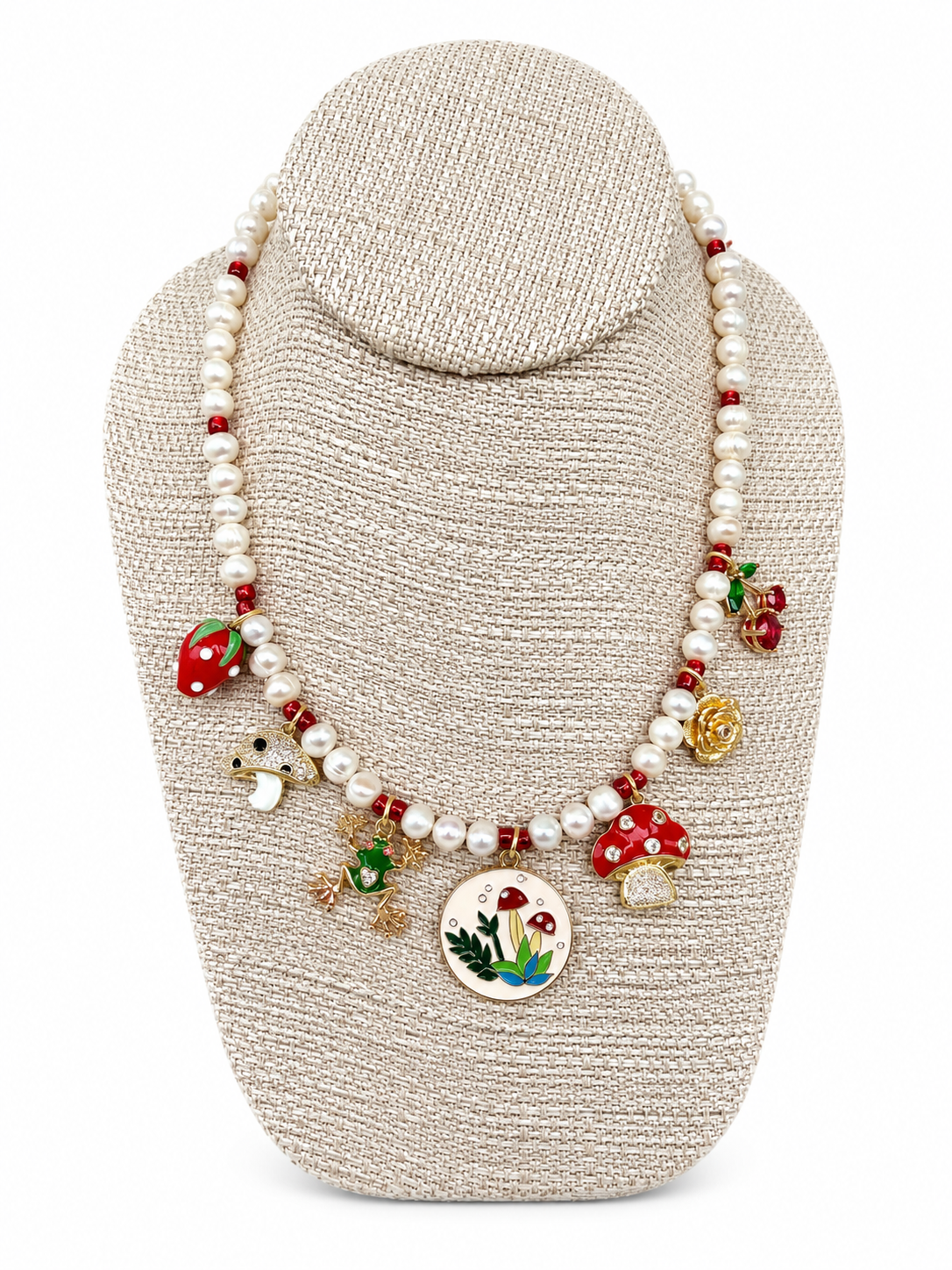 “The Gardener” Freshwater Pearl Charm Necklace