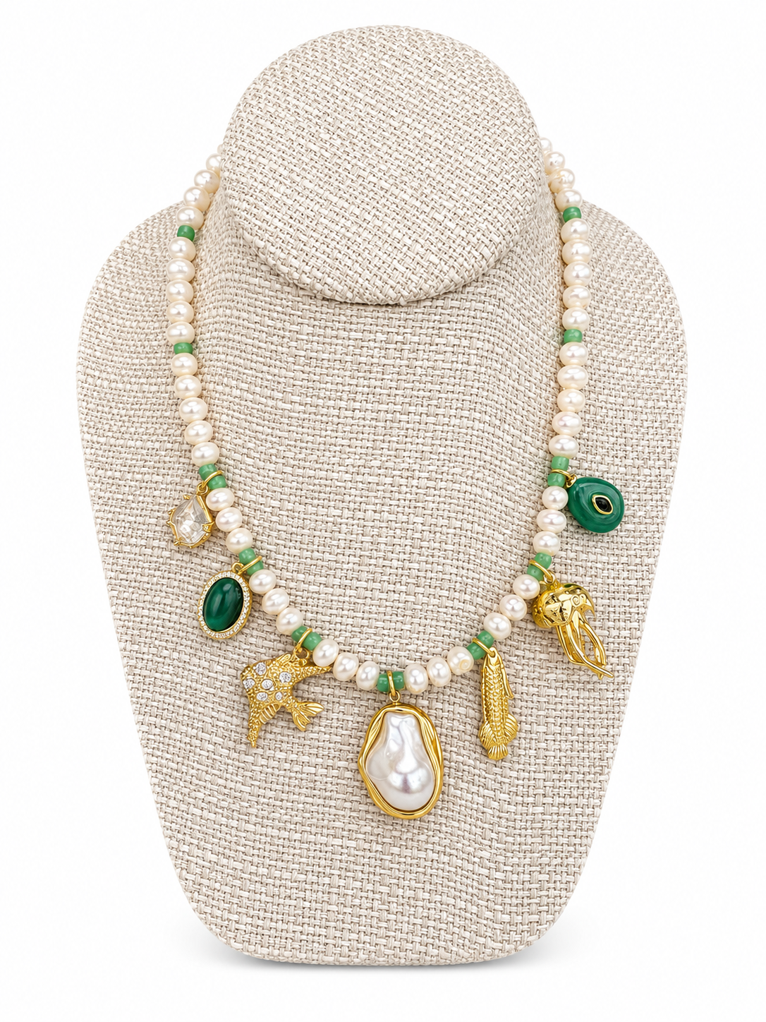 “The Angelfish” Freshwater Pearl Charm Necklace