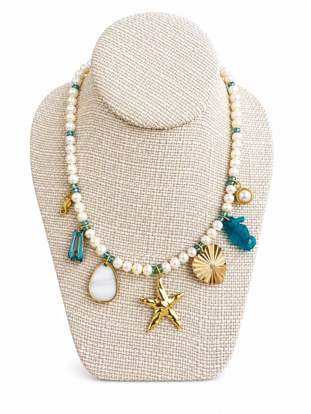 “The Seahorse” Freshwater Pearl Charm Necklace