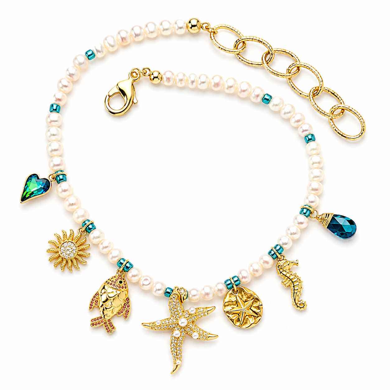 “The Starfish” Freshwater Pearl Charm Necklace