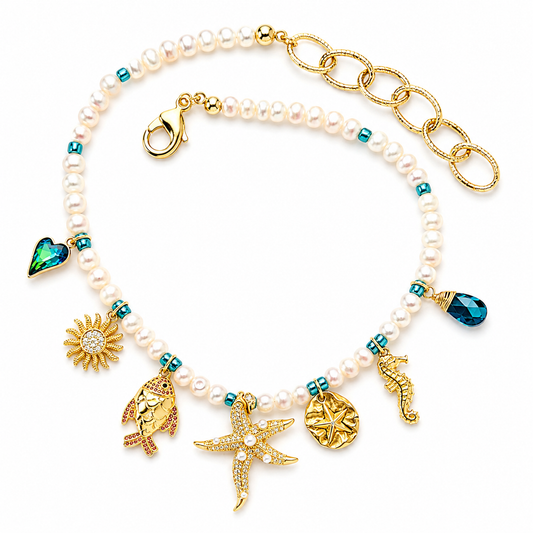 “The Starfish” Freshwater Pearl Charm Necklace