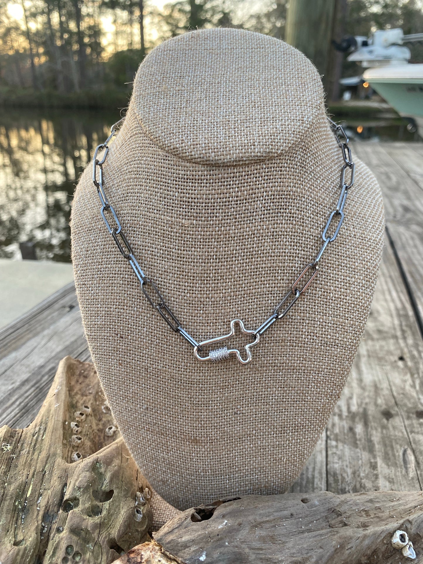 “Cross” Carabiner Necklace