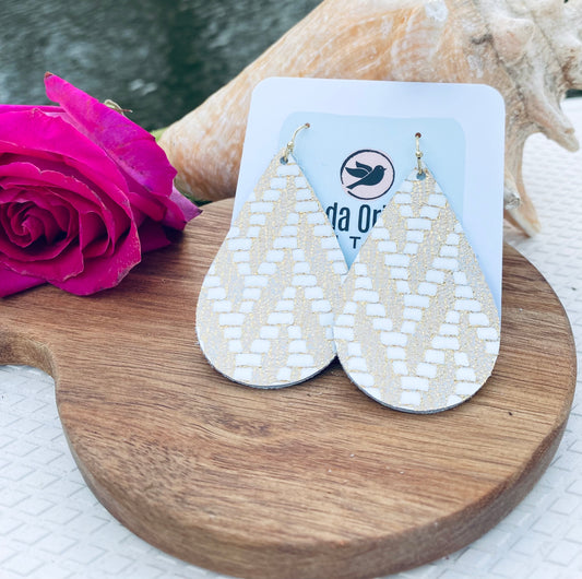 “Hazel Metallic” Leather Earrings