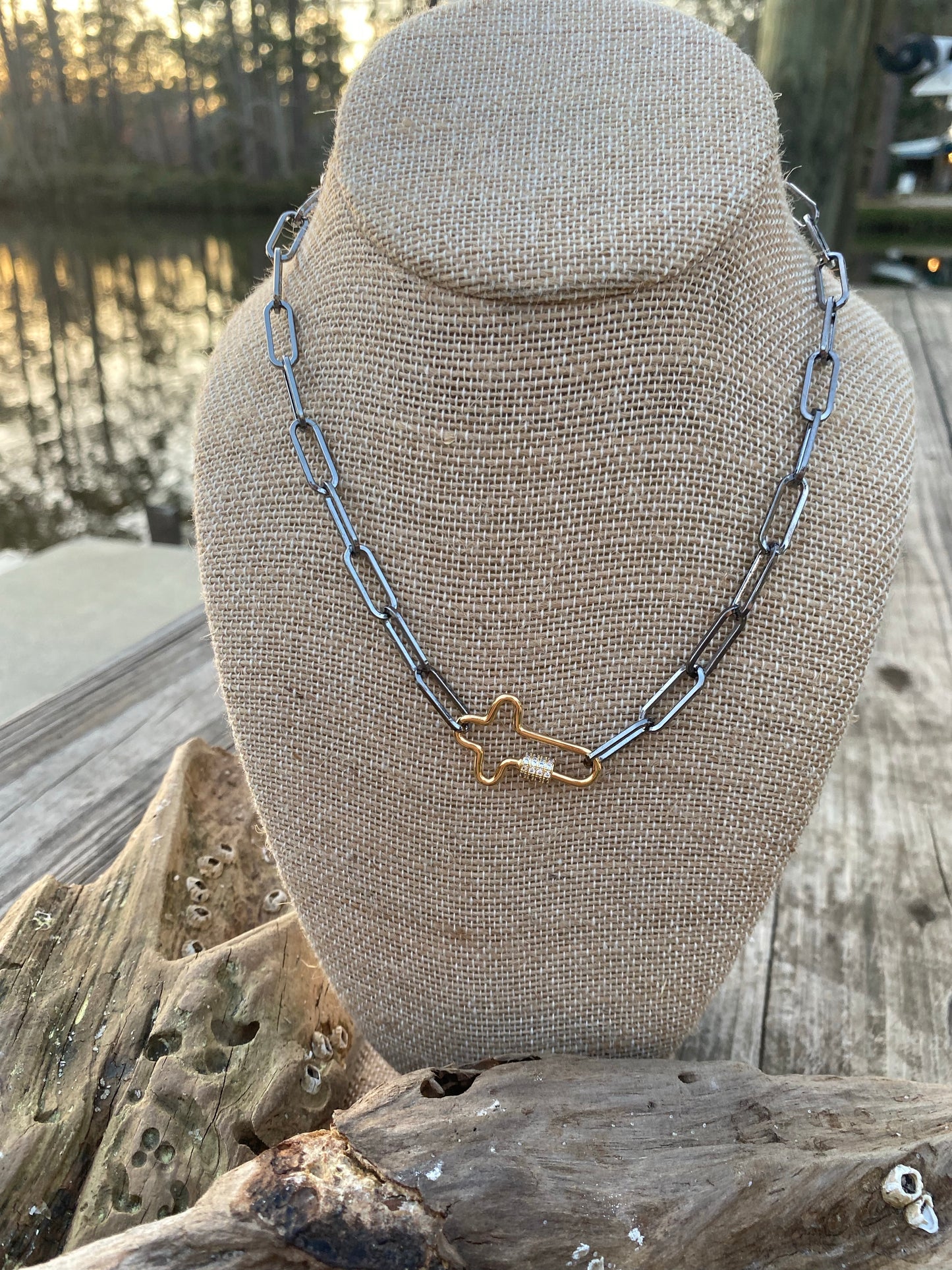 “Cross” Carabiner Necklace