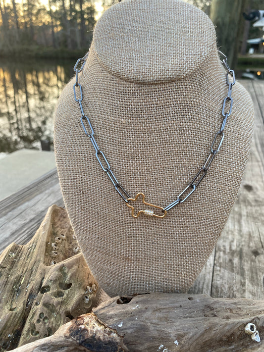 “Cross” Carabiner Necklace