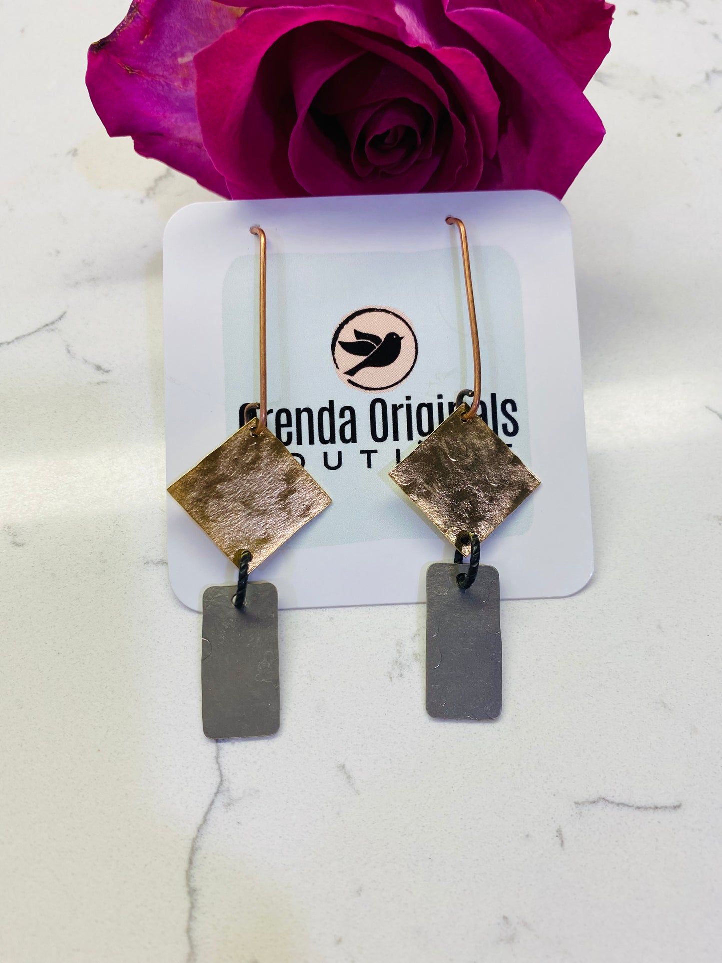 “Ella” Rustic Metal Earrings (many styles)