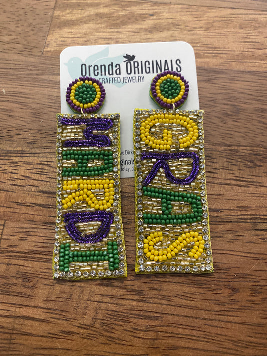 Mardi Gras Earrings