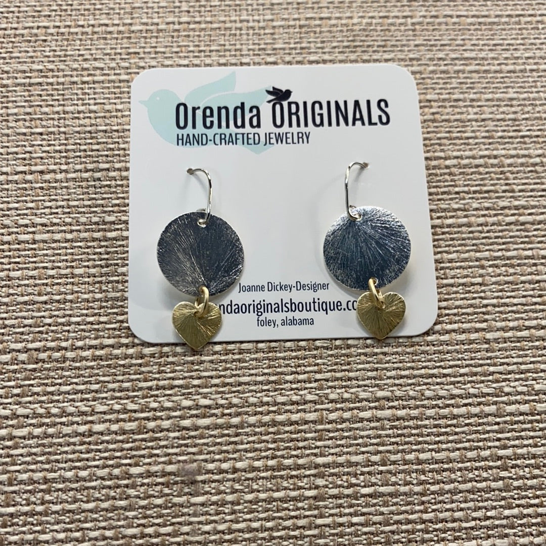 Heart Disc Earrings
