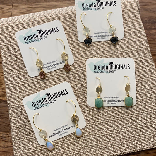 Disc Drop Earrings